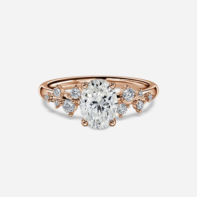 Morning Star Rose Gold Unique Engagement Ring