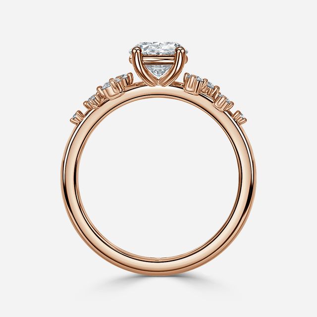 Morning Star Rose Gold Cluster Engagement Ring