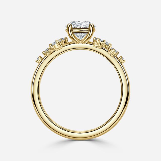 Morning Star Yellow Gold Trilogy Engagement Ring