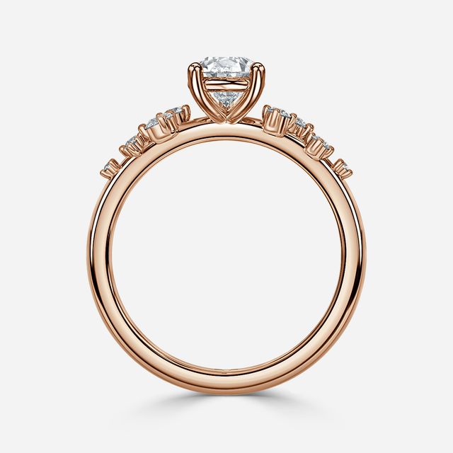 Morning Star Rose Gold Unique Engagement Ring