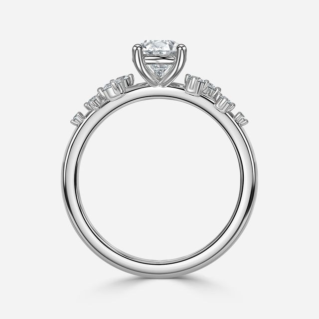 Morning Star White Gold Unique Engagement Ring