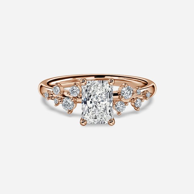 Morning Star Rose Gold Unique Engagement Ring