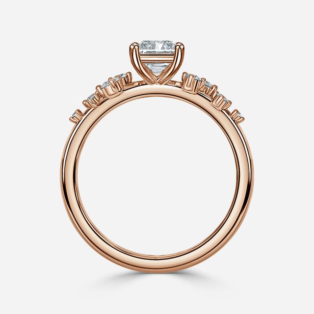 Morning Star Rose Gold Cluster Engagement Ring