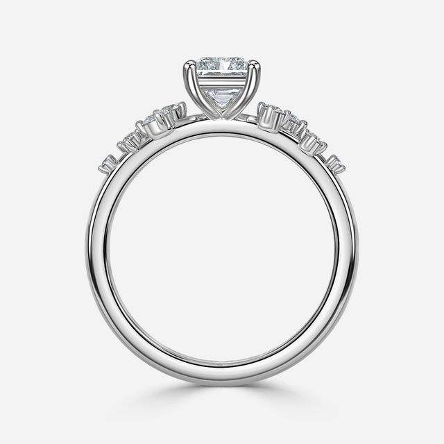 Morning Star White Gold Unique Engagement Ring