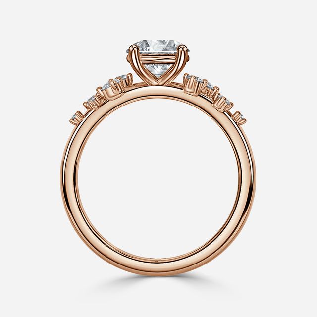 Morning Star Rose Gold Trilogy Engagement Ring