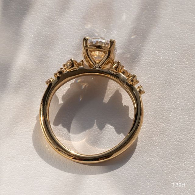 Morning Star Yellow Gold Trilogy Engagement Ring