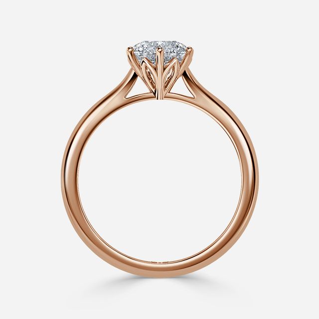 Jessie Six Claw Tulip Rose Gold Solitaire Engagement Ring
