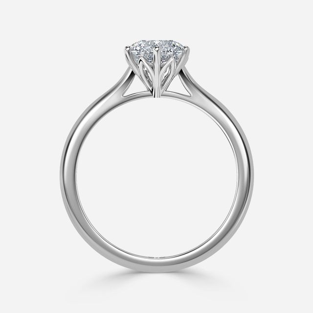 Jessie Six Claw Tulip White Gold Solitaire Engagement Ring