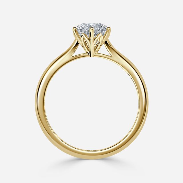 Jessie Six Claw Tulip Yellow Gold Solitaire Engagement Ring