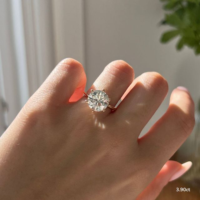 Jessie Six Claw Tulip Rose Gold Solitaire Engagement Ring