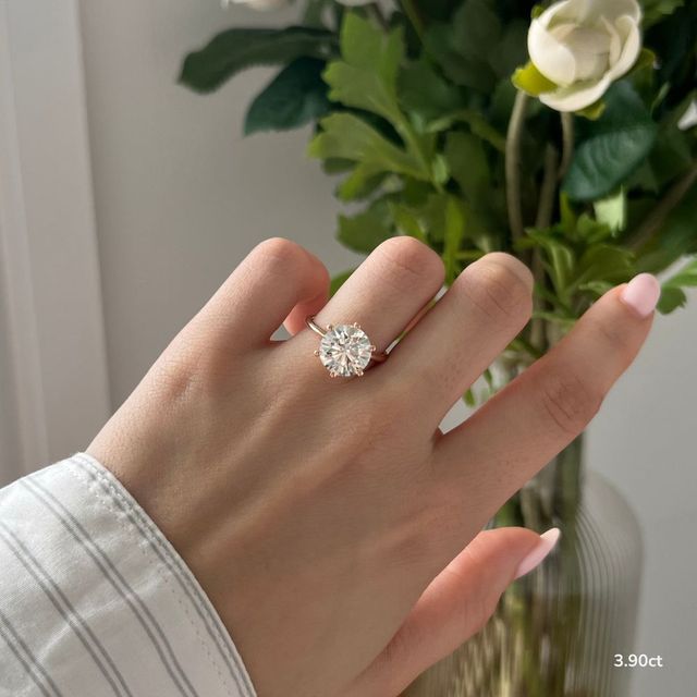 Jessie Six Claw Tulip Rose Gold Solitaire Engagement Ring