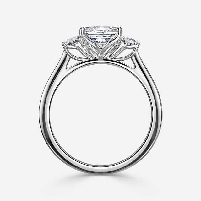 Rohini Platium Pavé Band Bridal Set Engagement Ring