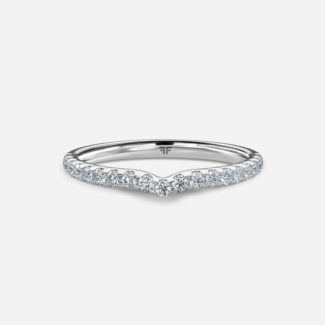 Rohini Platium Pavé Band Bridal Set Engagement Ring