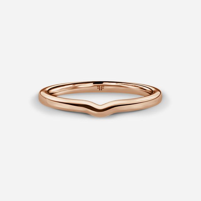Rohini Rose Gold Plain Band Bridal Set Engagement Ring