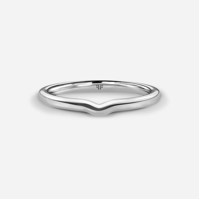 Rohini White Gold Plain Band Bridal Set Engagement Ring