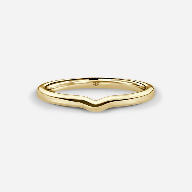 Rohini Yellow Gold Plain Band Bridal Set Engagement Ring