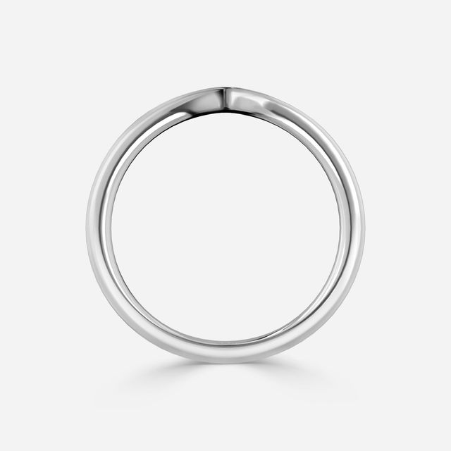 Rohini White Gold Plain Band Bridal Set Engagement Ring