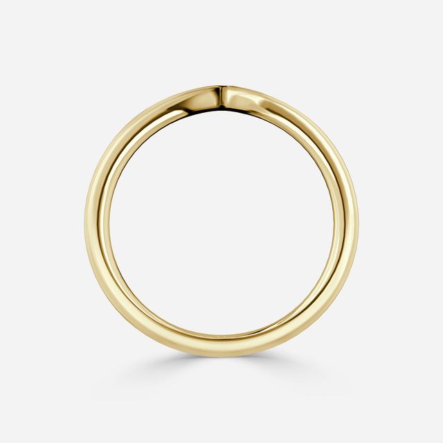 Rohini Yellow Gold Plain Band Bridal Set Engagement Ring