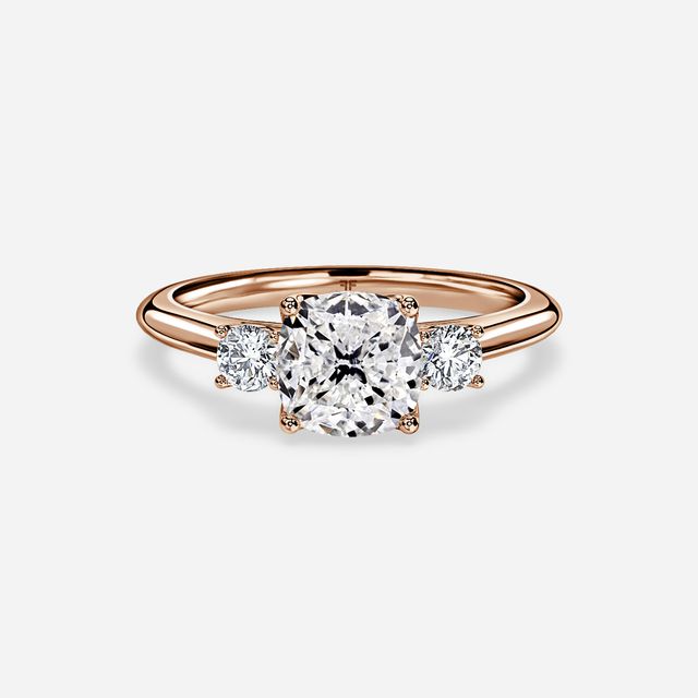 Rohini Rose Gold Plain Band Bridal Set Engagement Ring