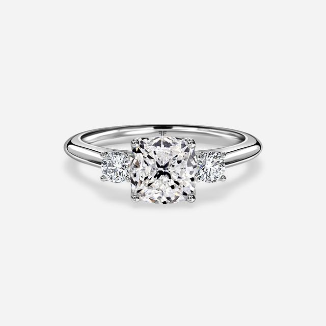 Rohini Platium Pavé Band Bridal Set Engagement Ring