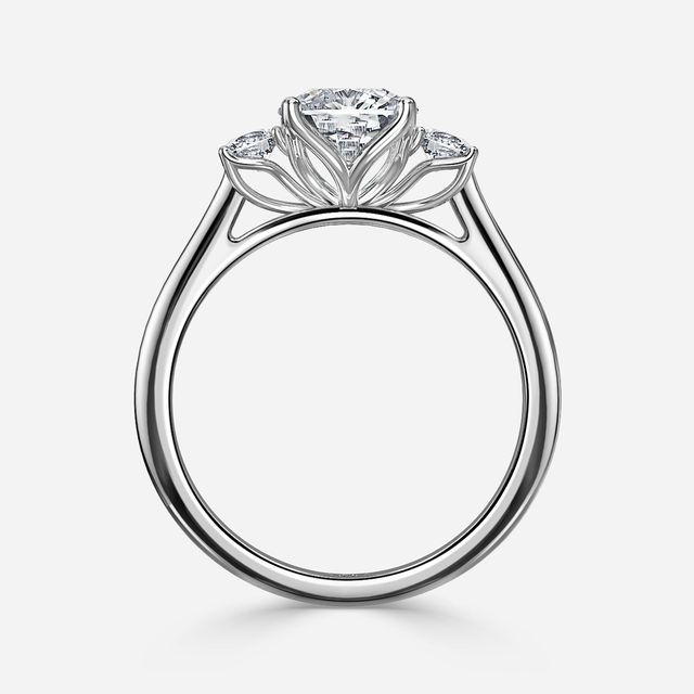Rohini Platium Pavé Band Bridal Set Engagement Ring