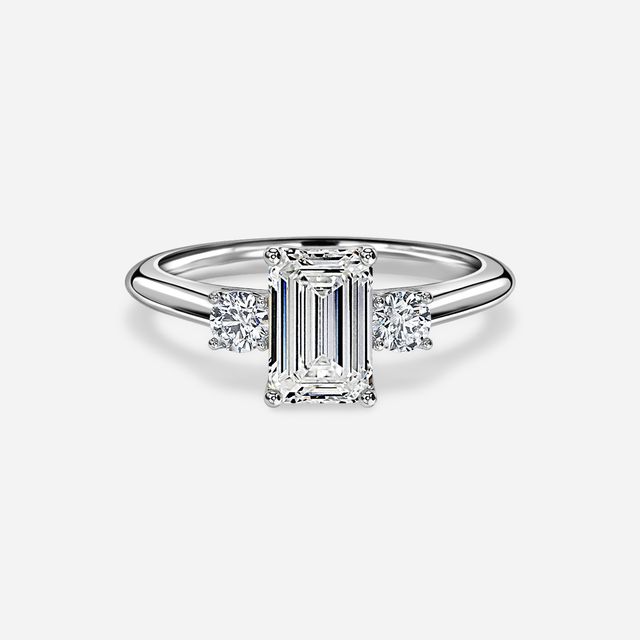Rohini Platium Pavé Band Bridal Set Engagement Ring