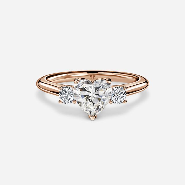 Rohini Rose Gold Plain Band Bridal Set Engagement Ring