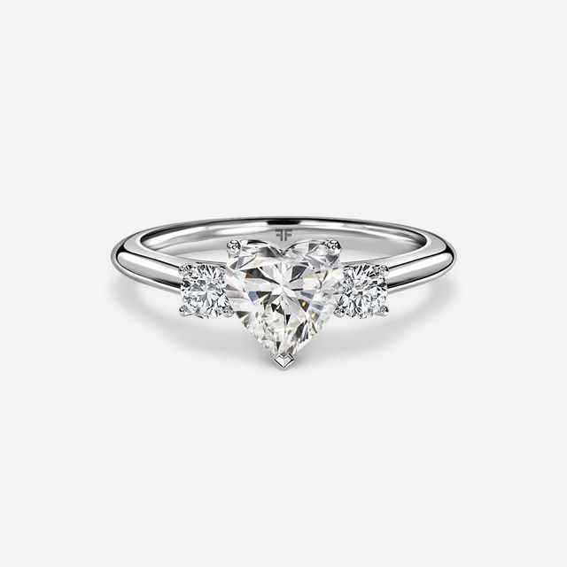 Rohini White Gold Plain Band Bridal Set Engagement Ring