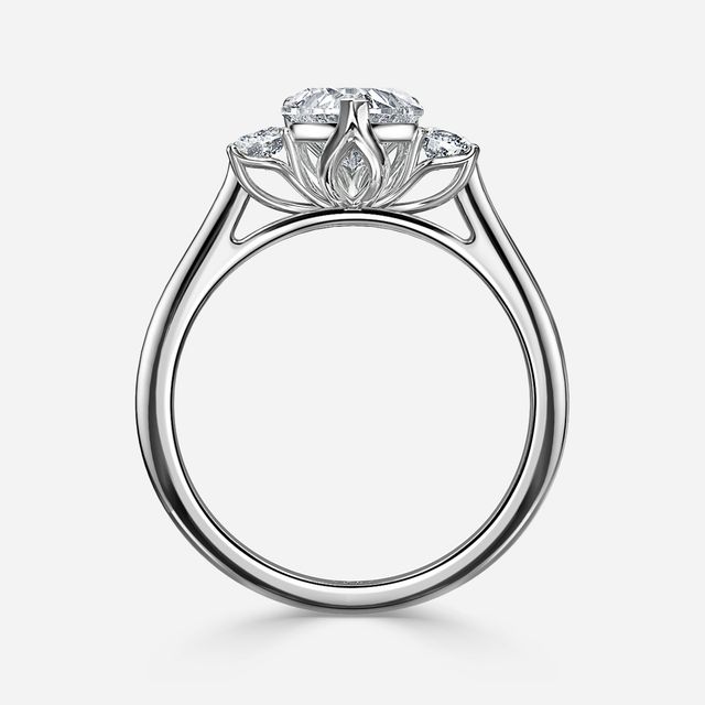 Rohini White Gold Plain Band Bridal Set Engagement Ring