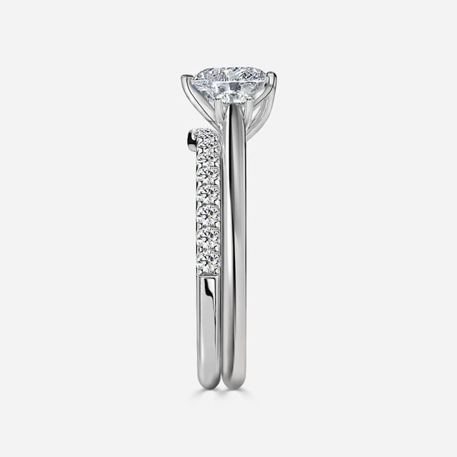 Rohini White Gold Pavé Band Bridal Set Engagement Ring