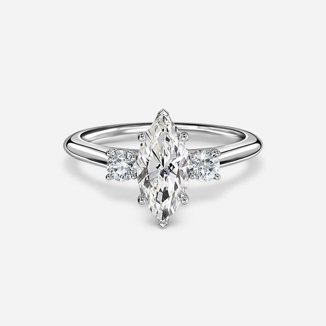 Rohini White Gold Plain Band Bridal Set Engagement Ring