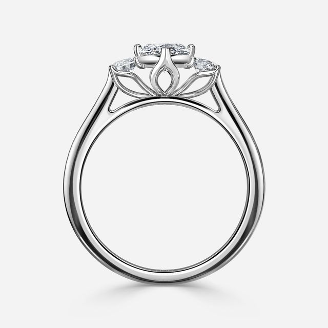 Rohini White Gold Plain Band Bridal Set Engagement Ring