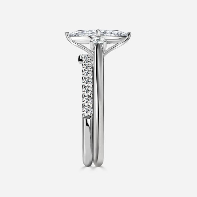 Rohini White Gold Pavé Band Bridal Set Engagement Ring