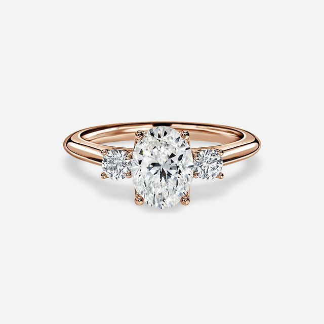 Rohini Rose Gold Plain Band Bridal Set Engagement Ring