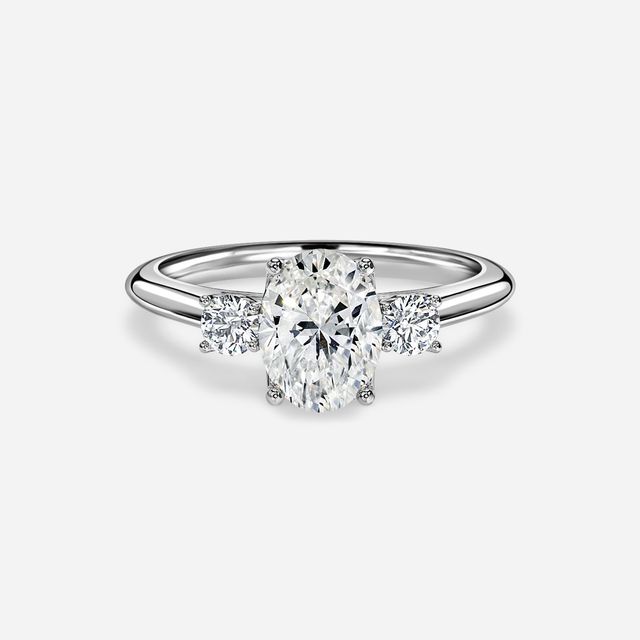 Rohini Platium Pavé Band Bridal Set Engagement Ring