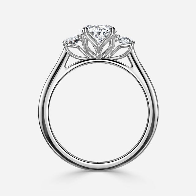 Rohini Platium Pavé Band Bridal Set Engagement Ring
