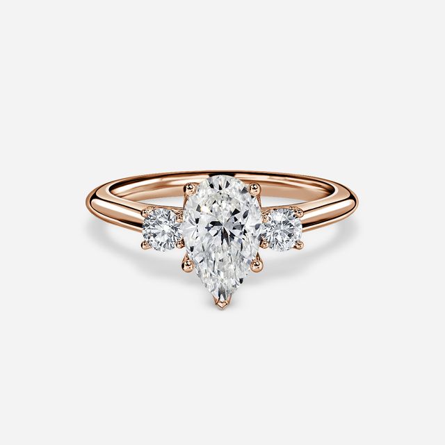 Rohini Rose Gold Plain Band Bridal Set Engagement Ring