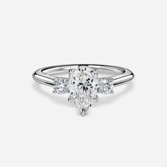 Rohini Platium Pavé Band Bridal Set Engagement Ring