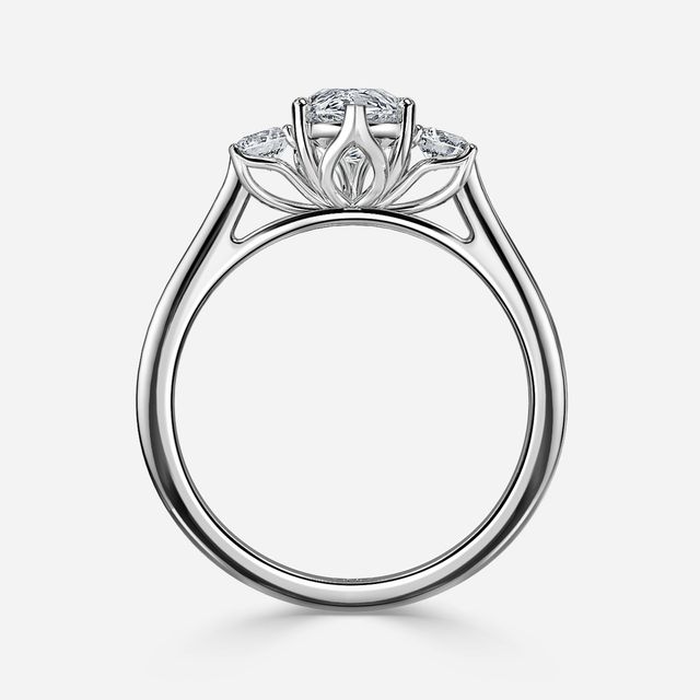 Rohini Platium Pavé Band Bridal Set Engagement Ring