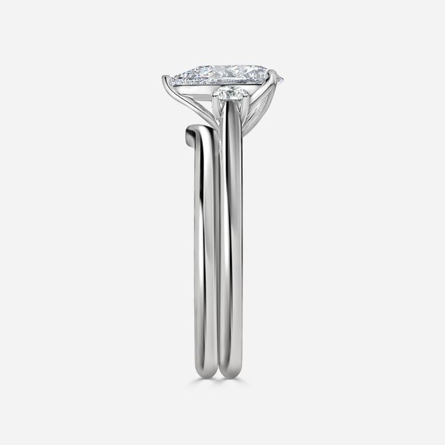 Rohini Platium Plain Band Bridal Set Engagement Ring