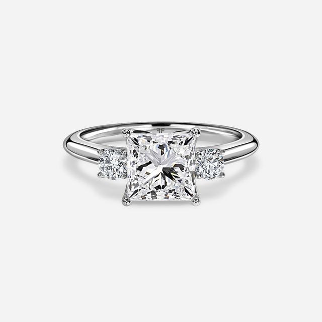 Rohini White Gold Plain Band Bridal Set Engagement Ring