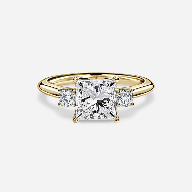 Rohini Yellow Gold Plain Band Bridal Set Engagement Ring