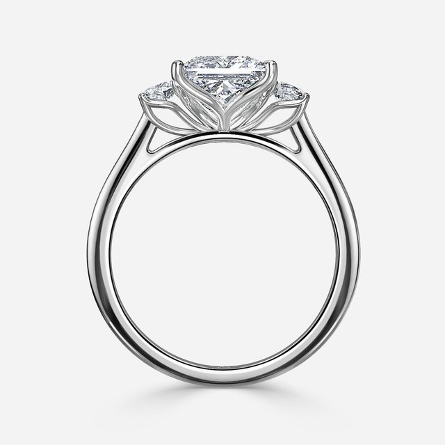 Rohini White Gold Plain Band Bridal Set Engagement Ring