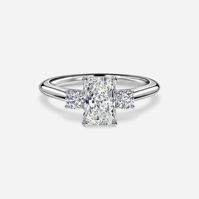 Rohini Platium Plain Band Bridal Set Engagement Ring