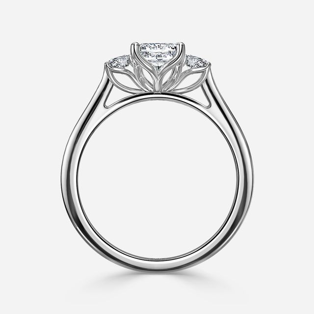 Rohini Platium Plain Band Bridal Set Engagement Ring