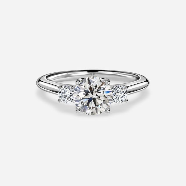 Rohini White Gold Plain Band Bridal Set Engagement Ring