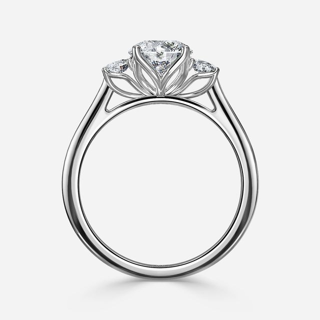 Rohini White Gold Plain Band Bridal Set Engagement Ring