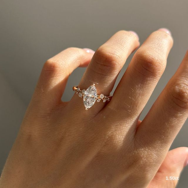 Morning Star Rose Gold Cluster Engagement Ring