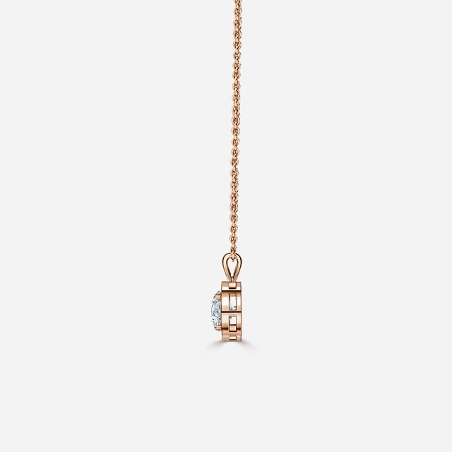 Amila Rose Gold Halo Pendant