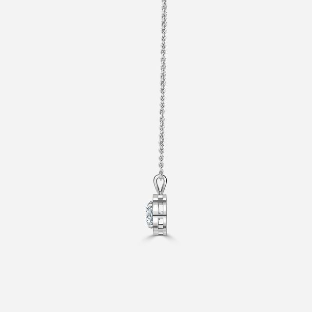 Amila White Gold Halo Pendant
